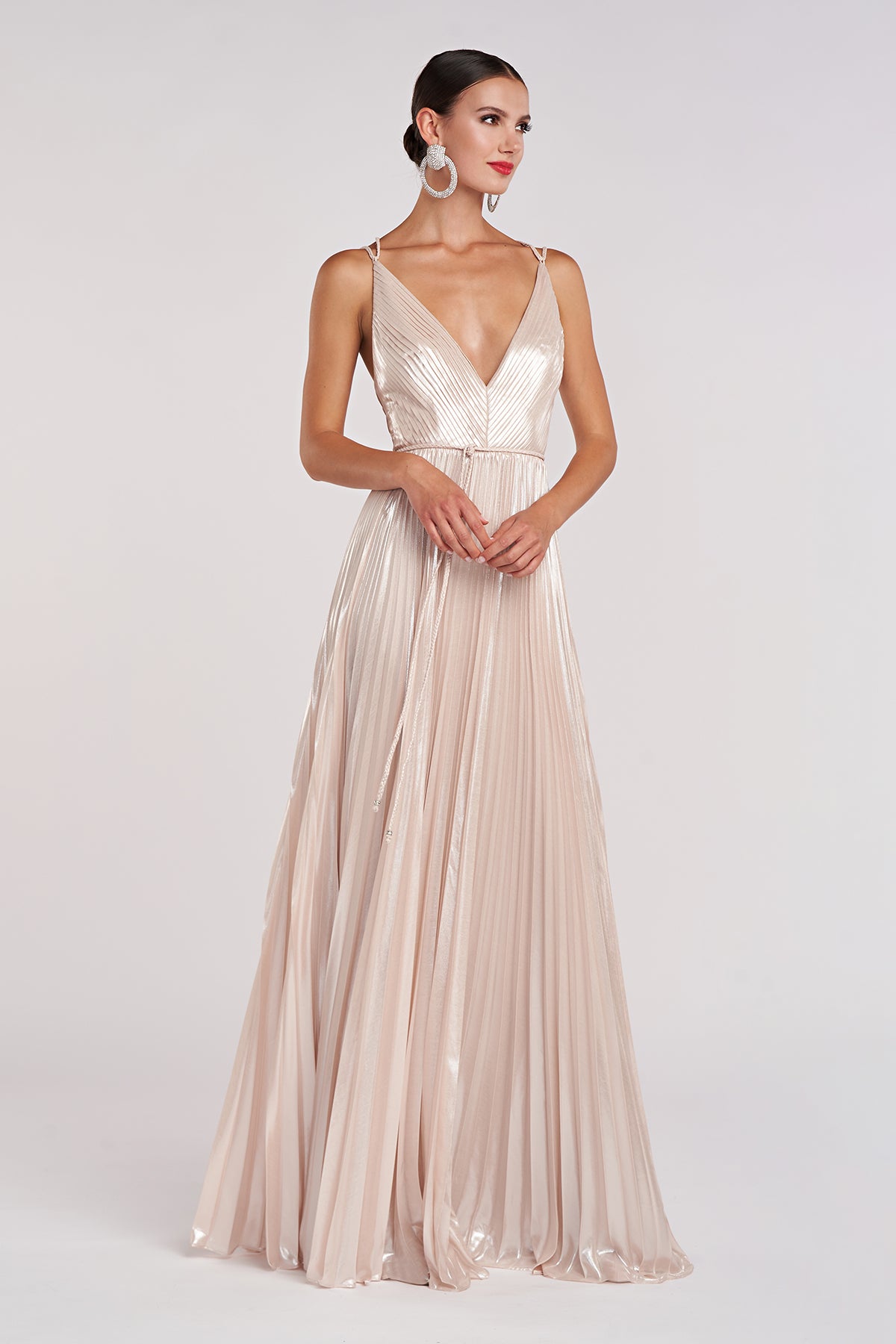 Ace Gown In Foil Chiffon 2 / Nude Silver Ace Gown In Foil Chiffon 2 / Nude Silver