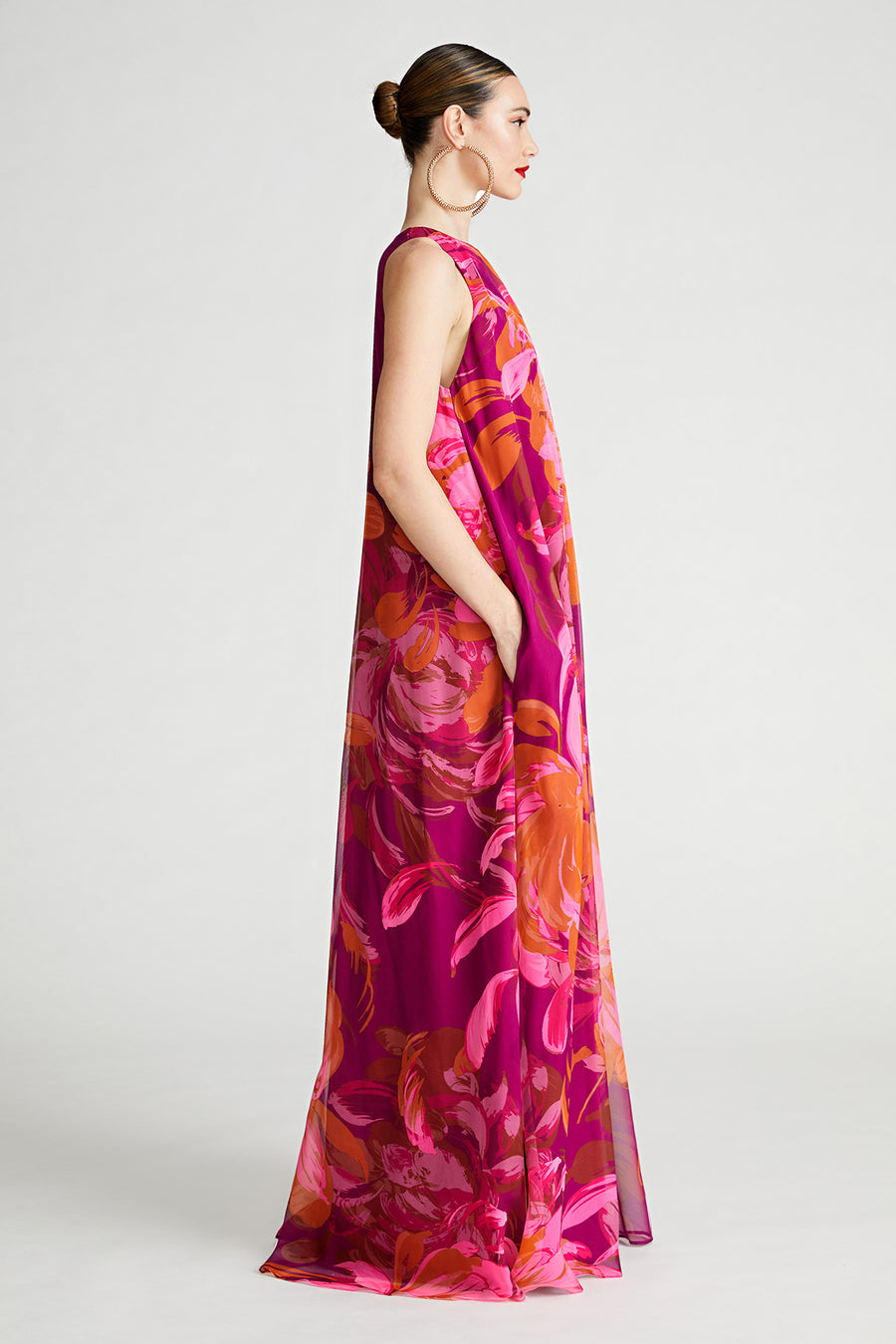 Moira Gown In Printed Chiffon