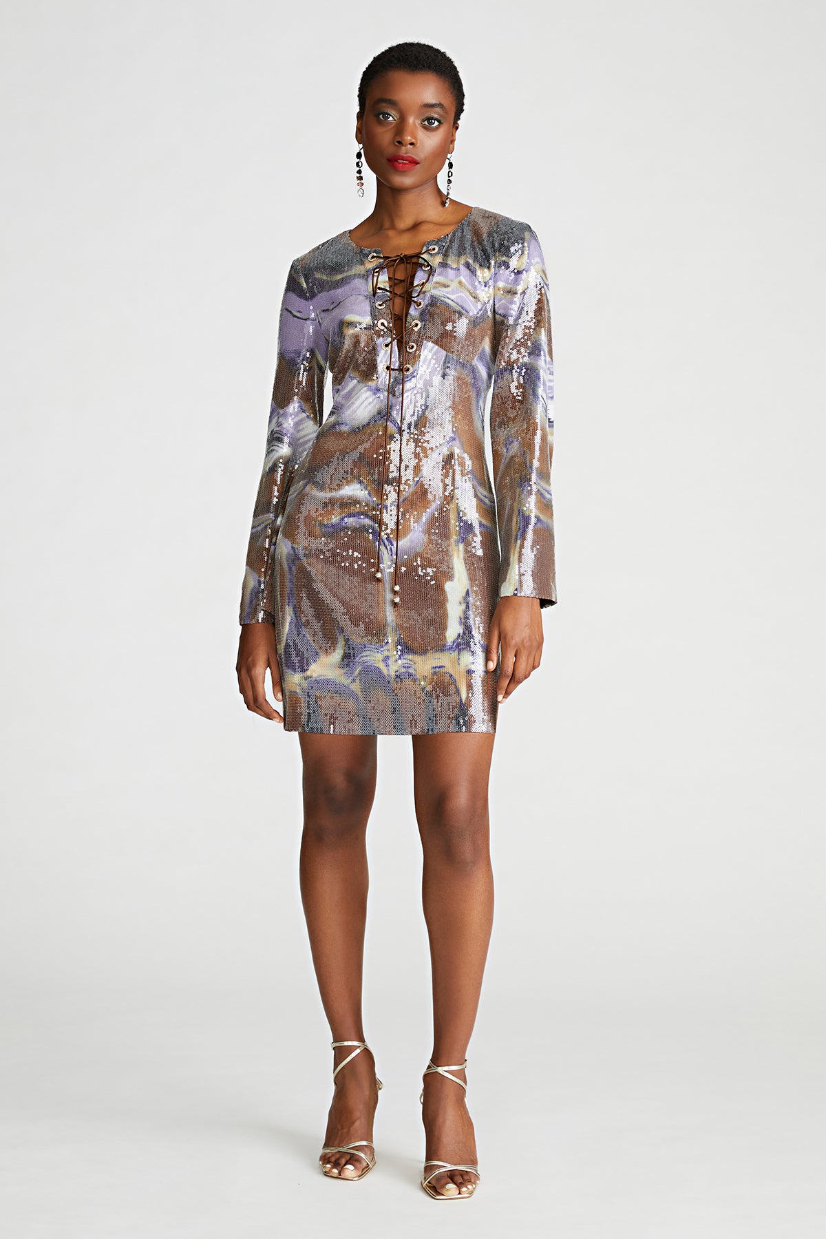 Wynonna Dress In Sequin 4 / Earth Strata