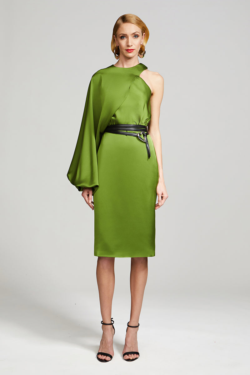 Christa Dress In Satin Halston Christa Dress In Satin Halston