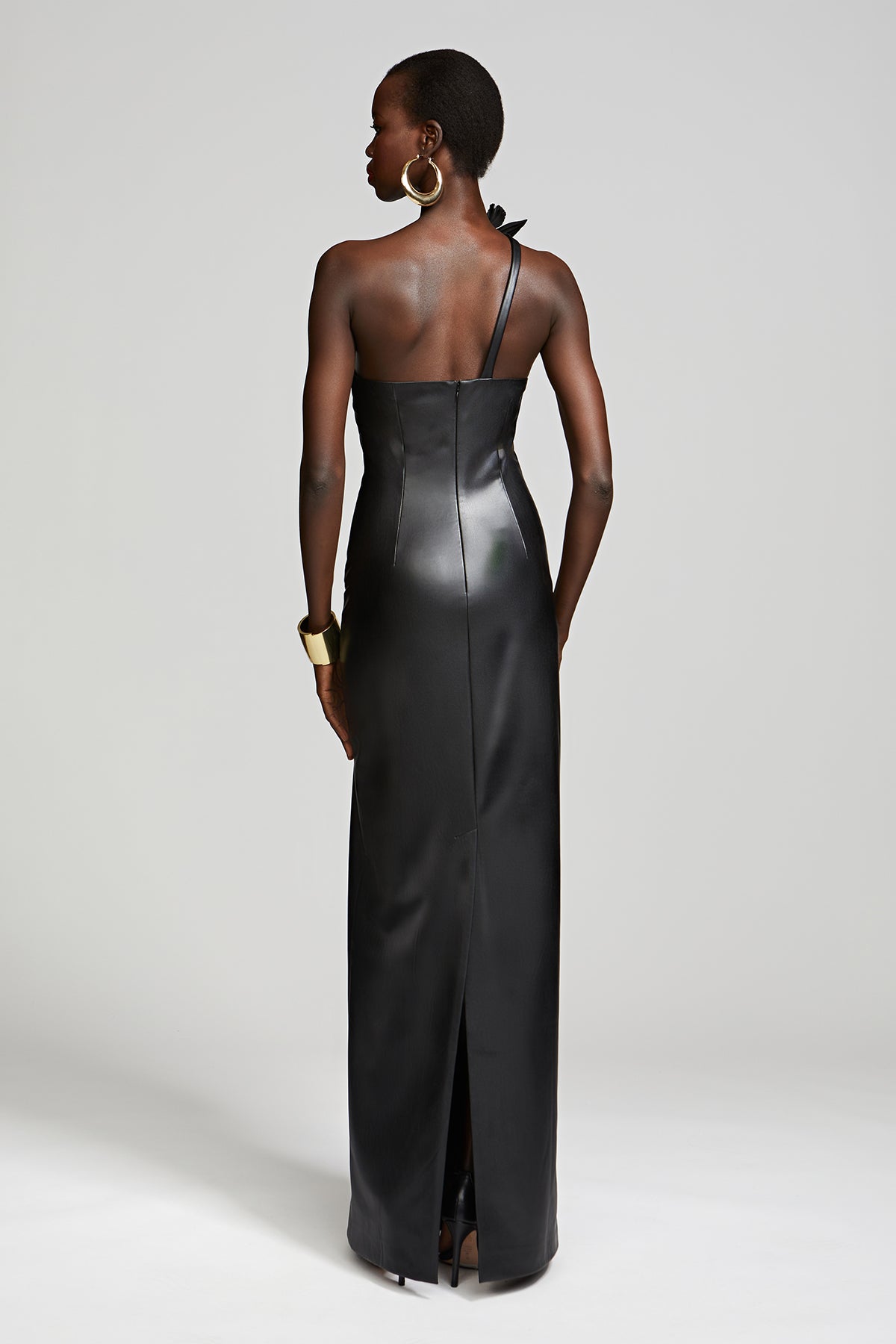Rhia Gown In Faux Leather Halston Rhia Gown In Faux Leather Halston