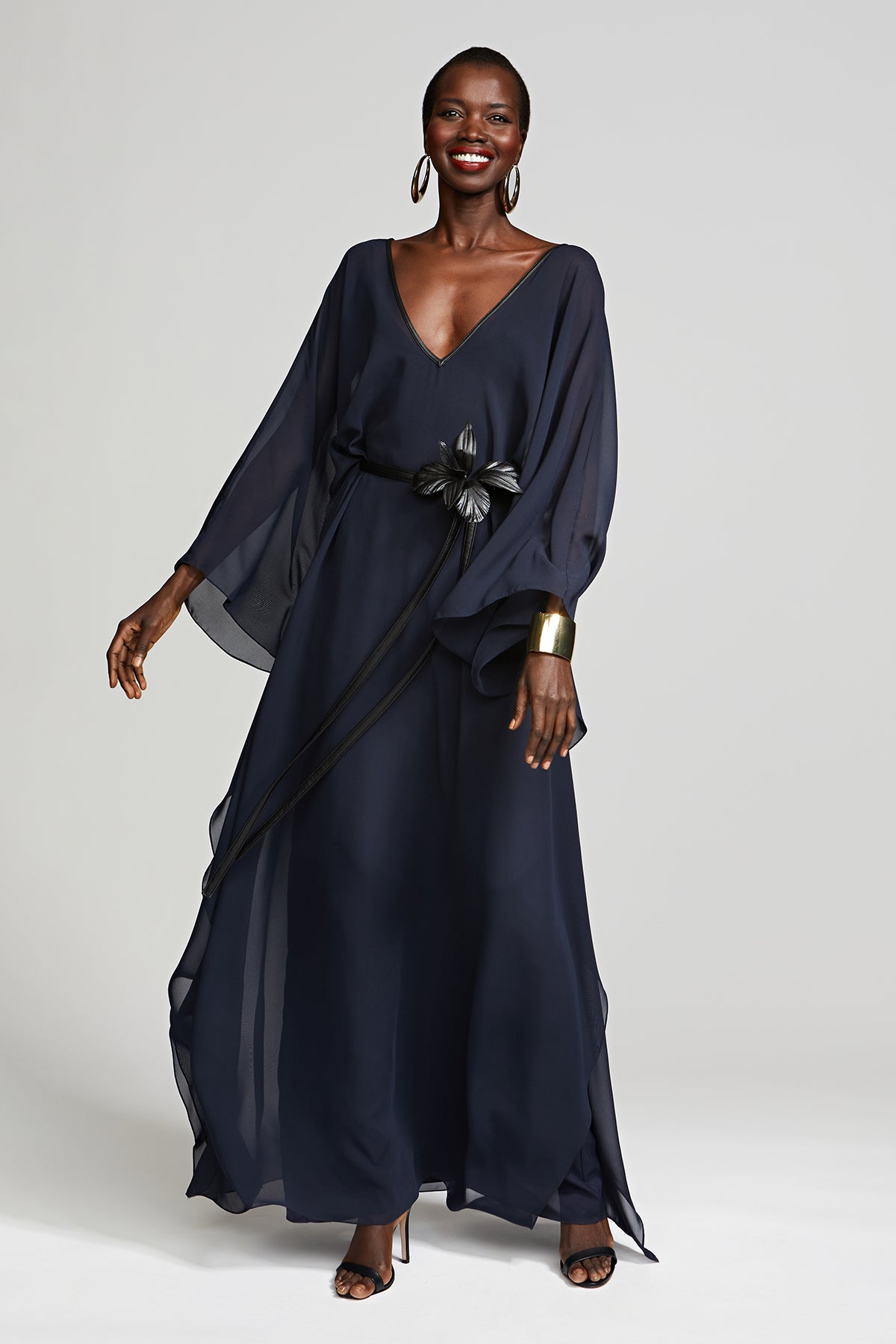 maxi caftan dress May Caftan In Chiffon – Halston