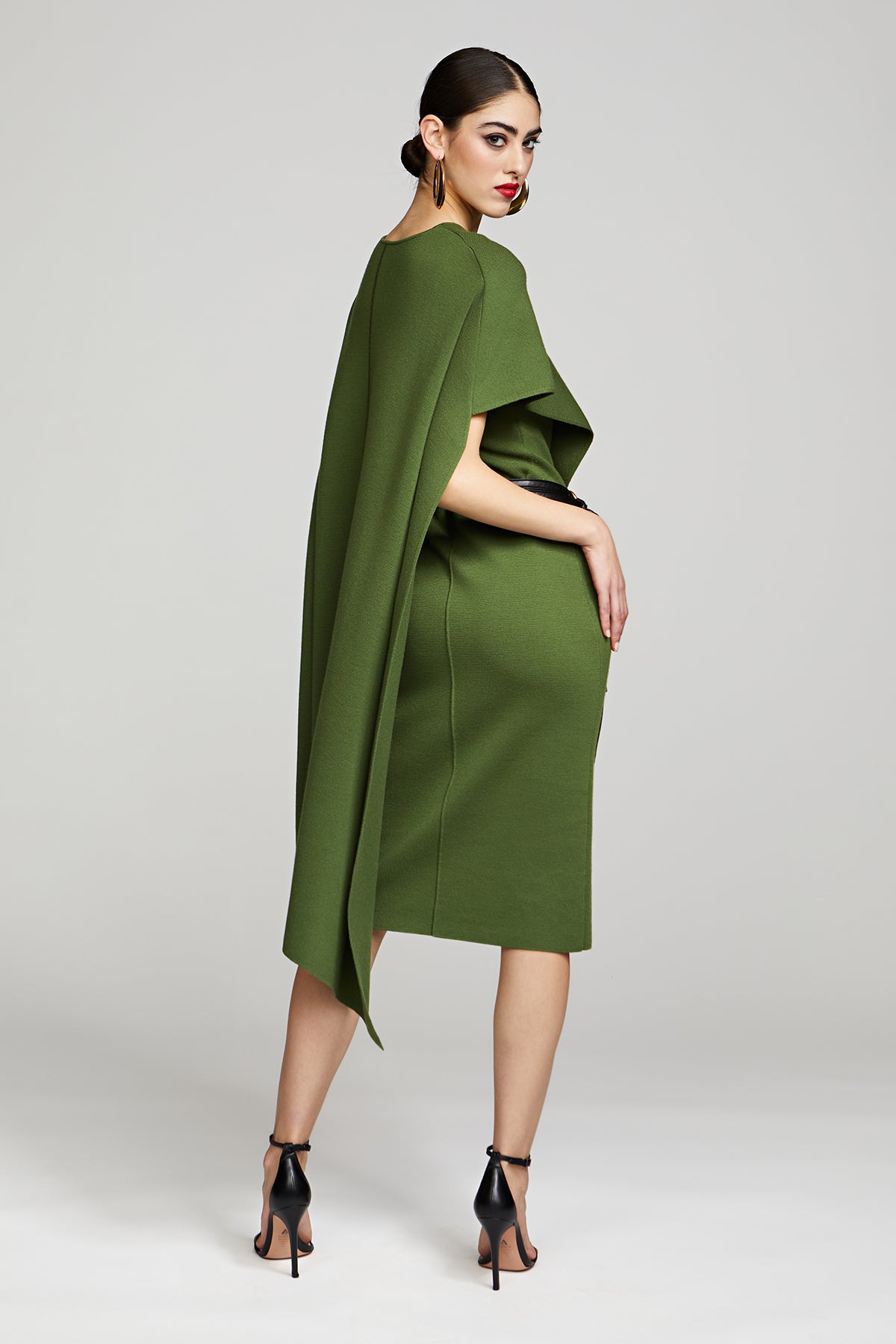 slim fit dress slacks Divine Timing Bottle Green Maternity Maxi Dress With Cape Sleeves – Club L  London