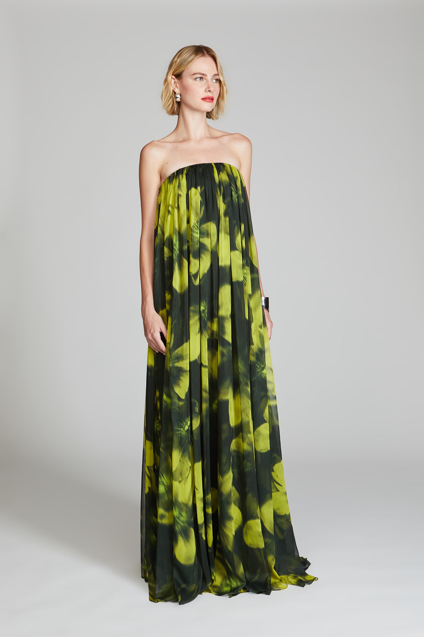 white christmas dresses Claudette Chiffon Gown 2 / Photo Real Floral