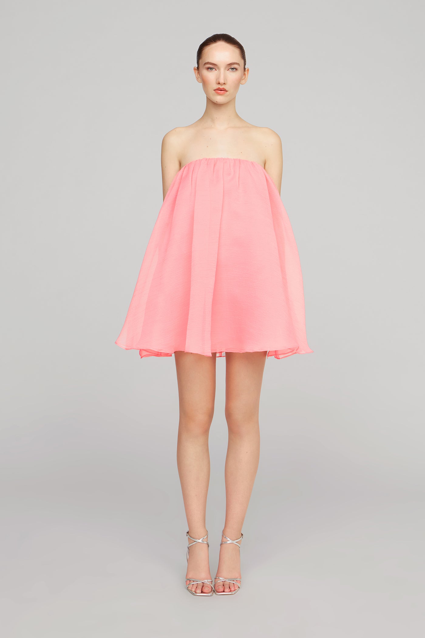 Charlie Textured Organza Mini Dress 8 / Salmon Rose Charlie Textured Organza Mini Dress 8 / Salmon Rose