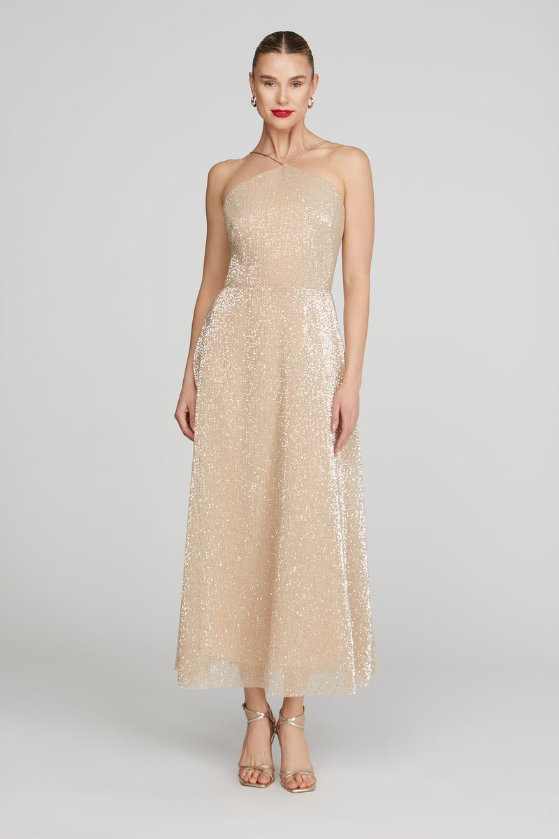 knee length dresses for ladies Denise Sequins Midi