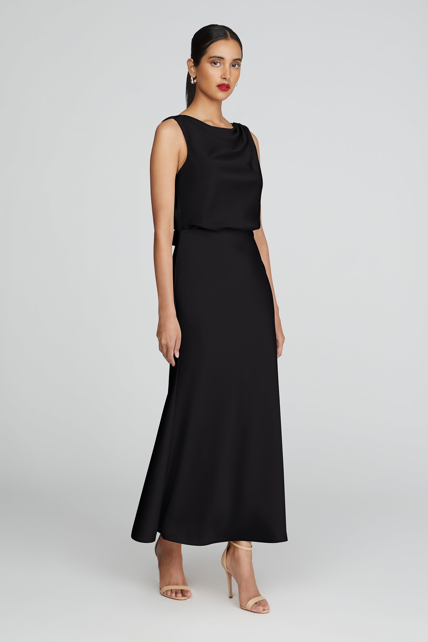 Aubrie Satin Midi 0 / Black Aubrie Satin Midi 0 / Black