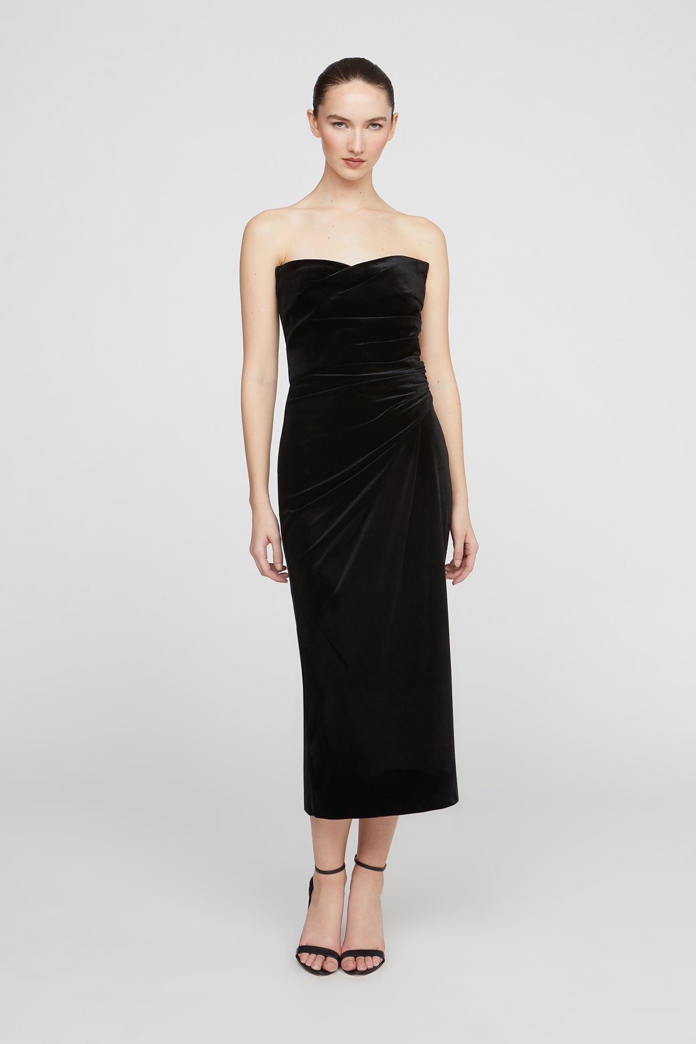 Imara Velvet Midi Dress 14 / Black