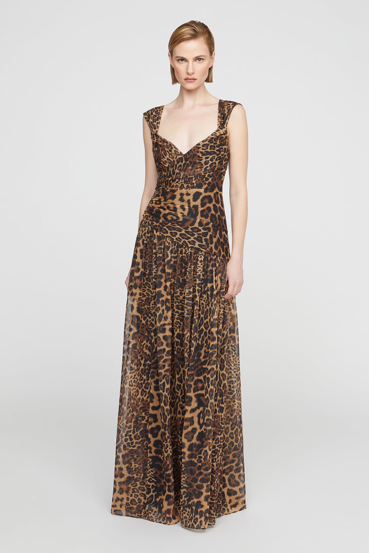 slim fit dress slacks Sahara Leopard Print Satin V-Neck Maxi Dress With Black Lace Trim – Club L  London
