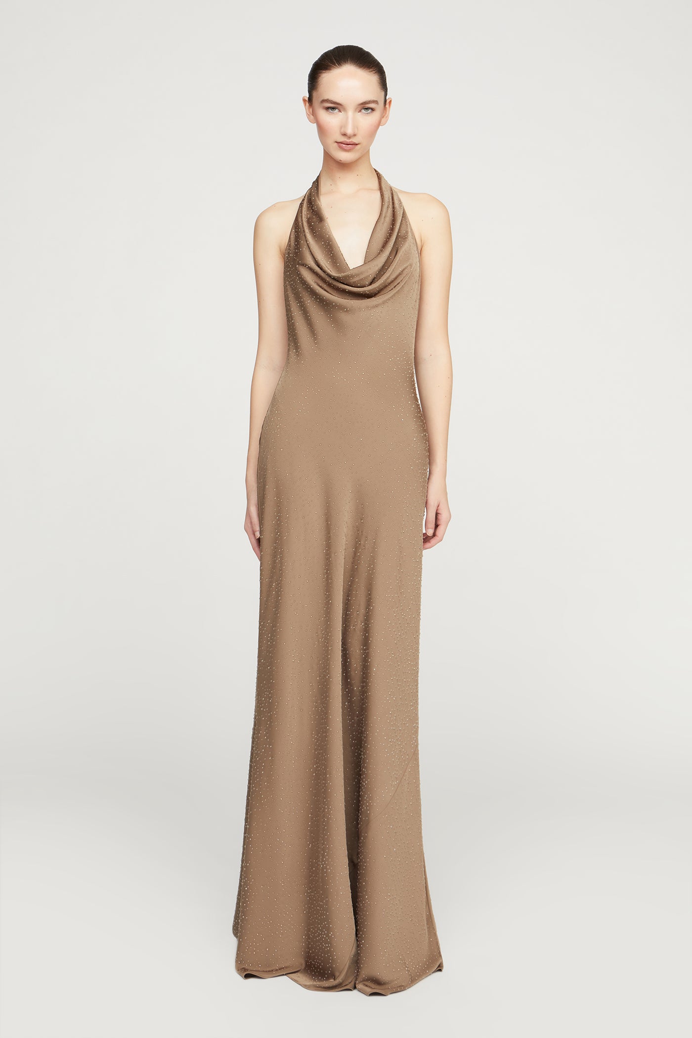 Sid Satin Gown 14 / Sandstone Sid Satin Gown 14 / Sandstone