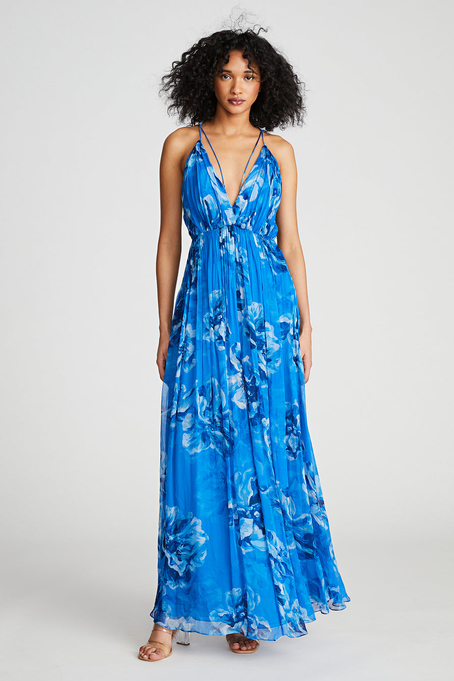 Mindy Gown In Printed Chiffon