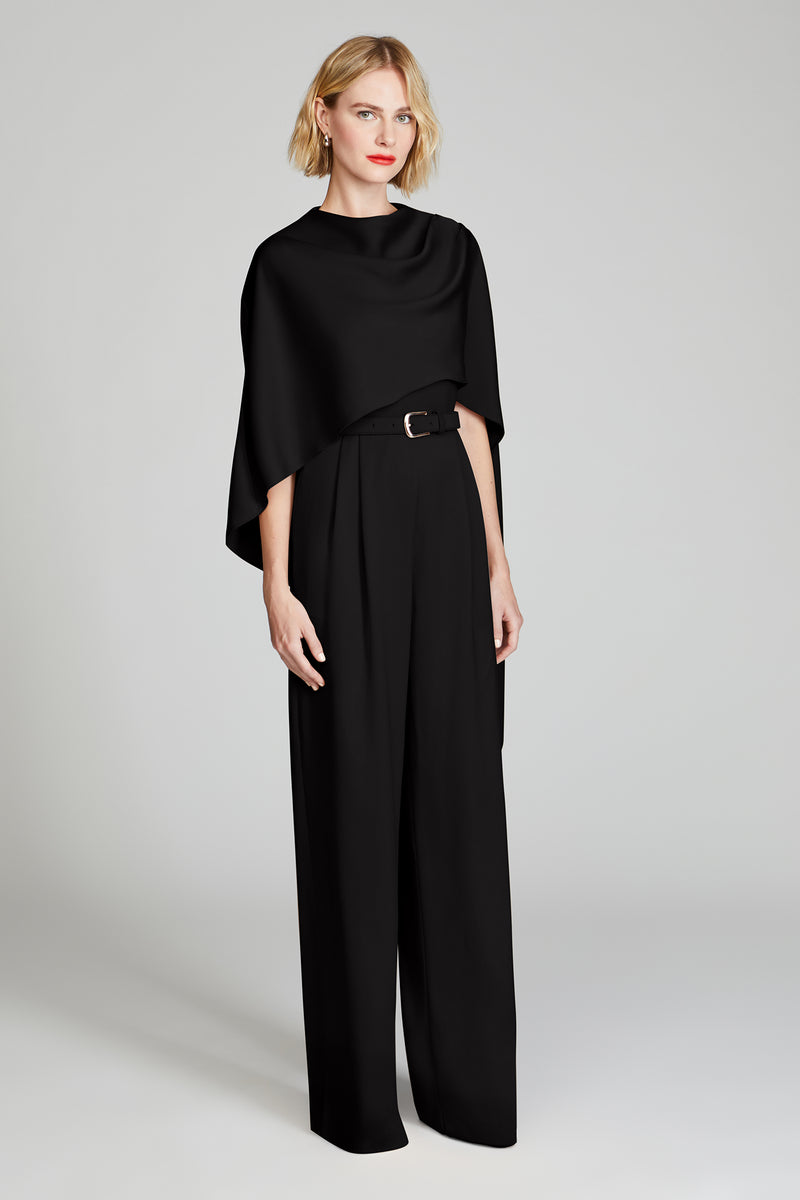 Paulette Crepe Jumpsuit – Halston