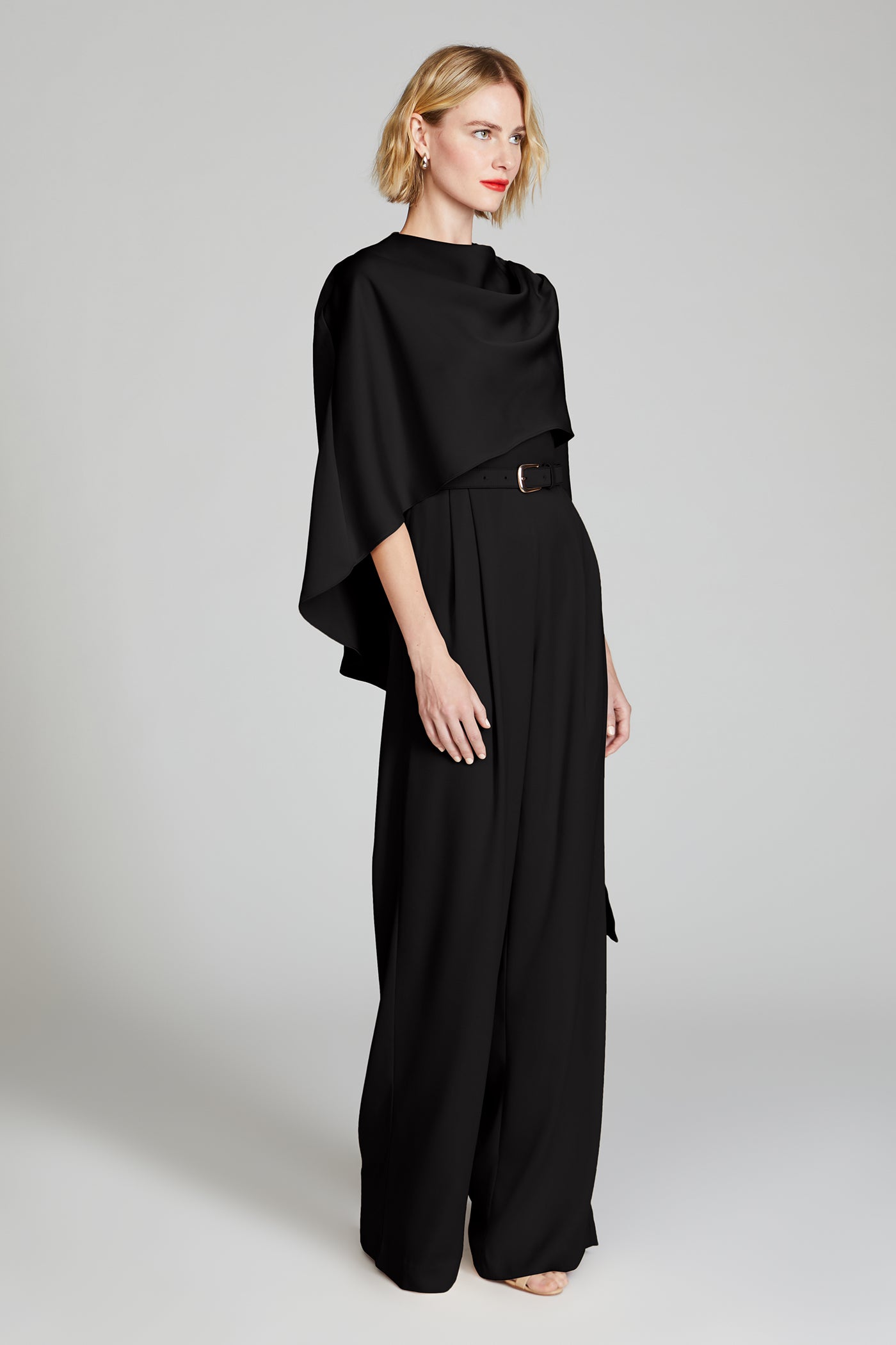 heyon crepe all-in-one / black,オールインワン Paulette Crepe Jumpsuit – Halston