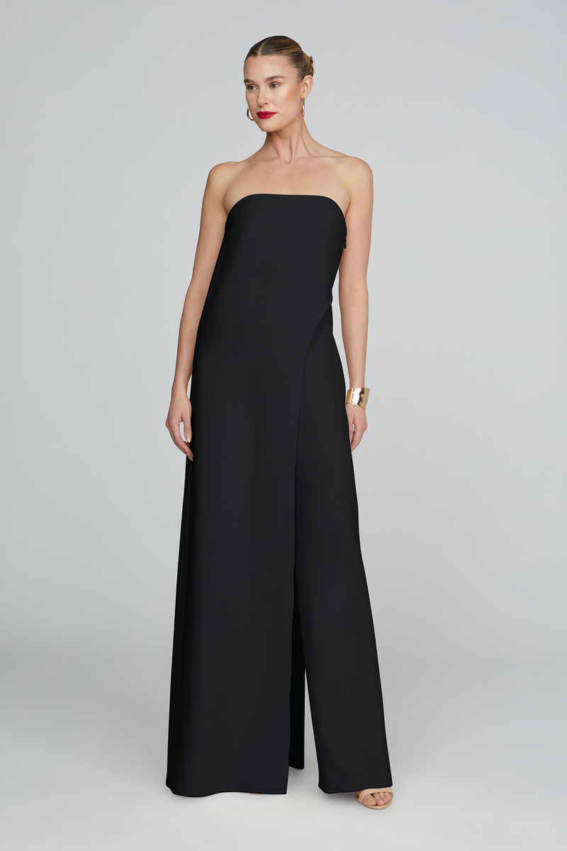 black dress jumpsuit Nora Wide Leg Jumpsuit - Black