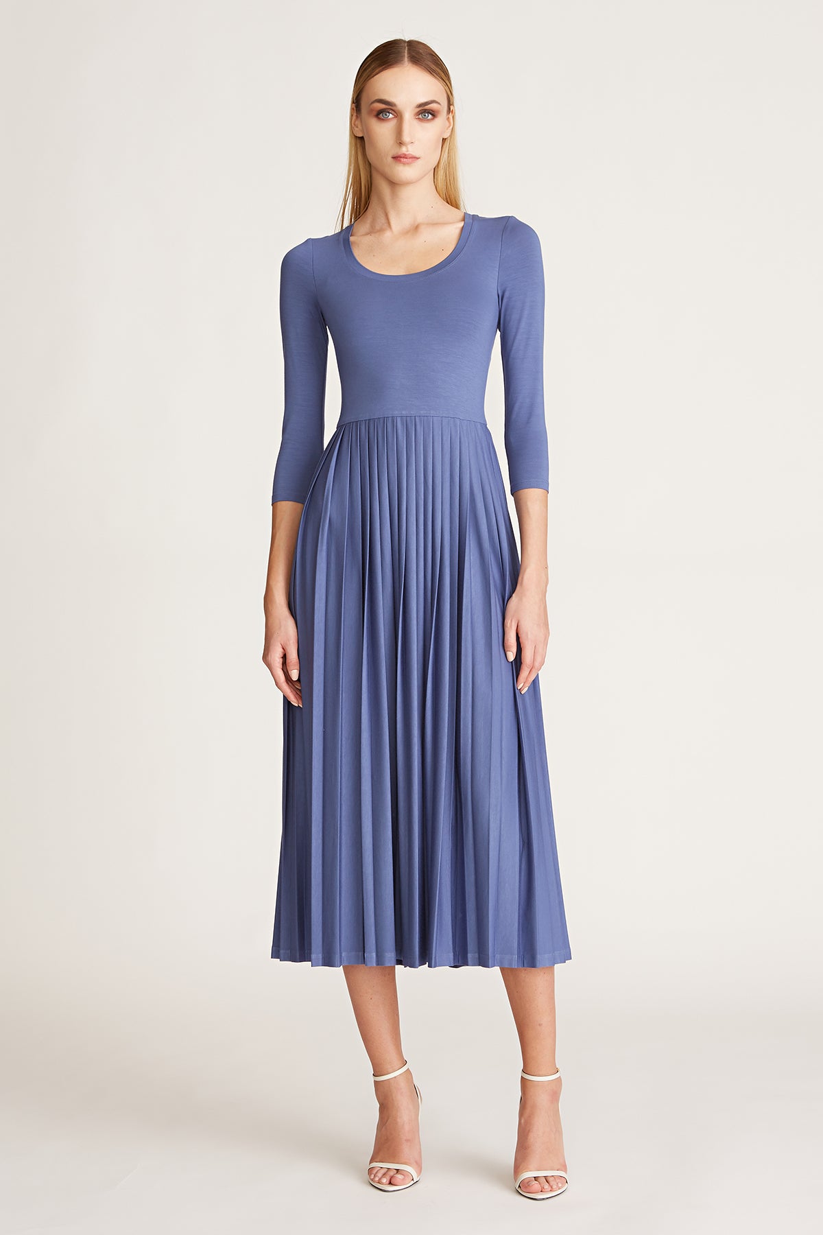 halston pleated dress Halston Heritage Silver Pleated Dress Womans Size 4