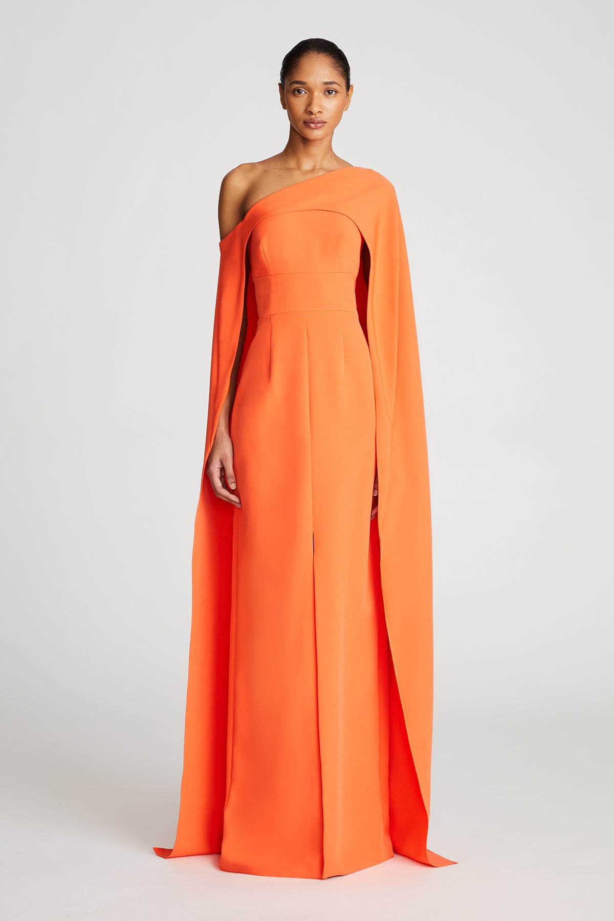orange halston dress Briar Jersey Open Back Gown