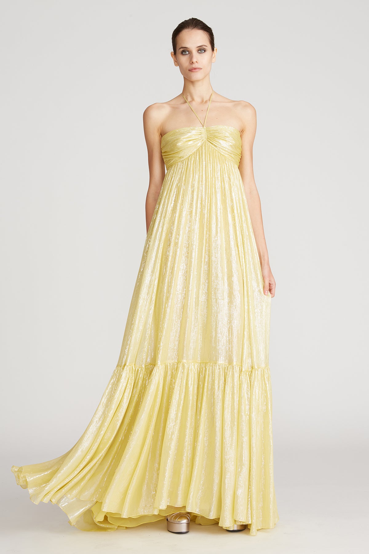 Reia Lurex Chiffon Halter Gown Reia Lurex Chiffon Halter Gown
