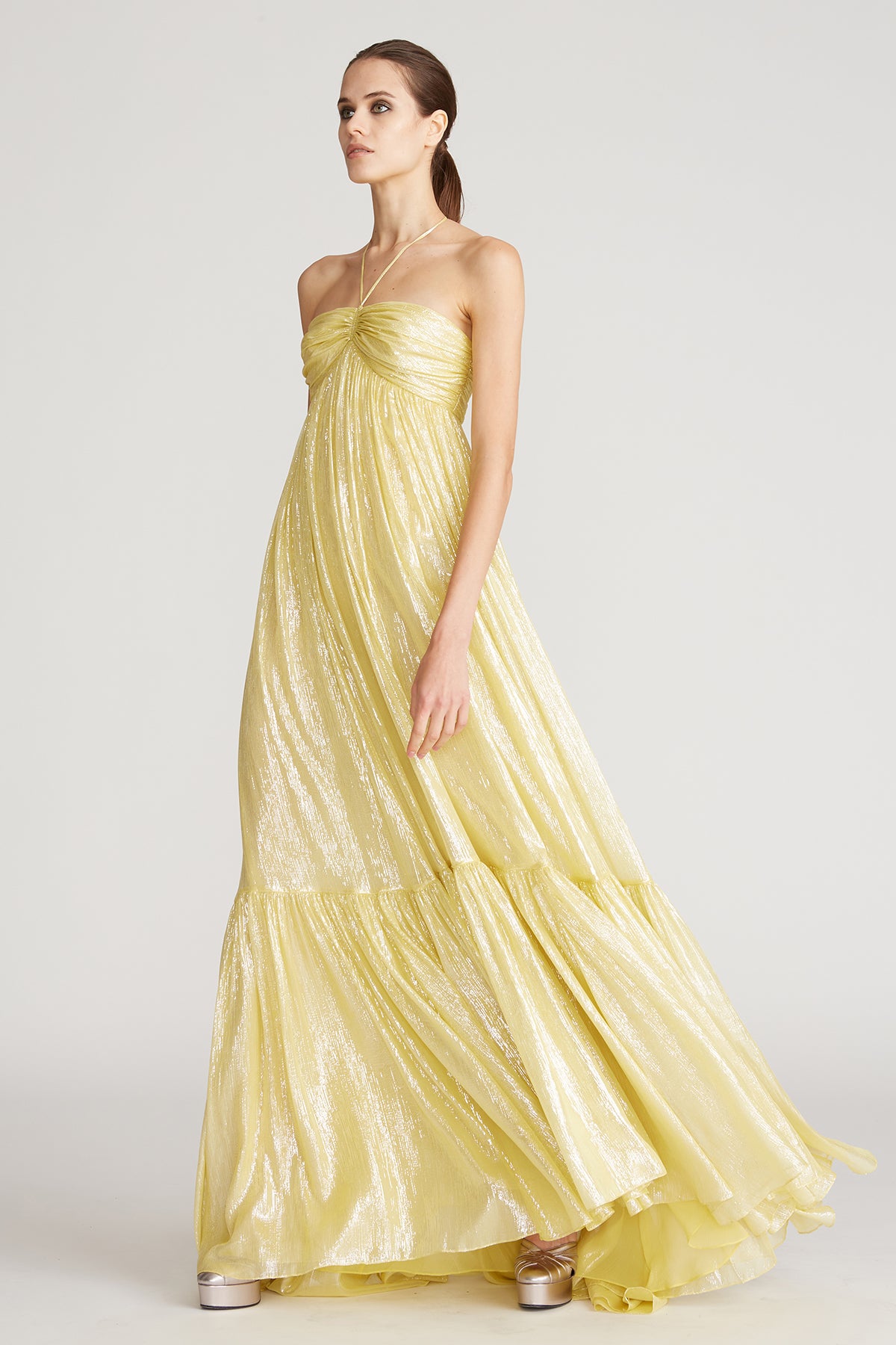 Reia Lurex Chiffon Halter Gown Reia Lurex Chiffon Halter Gown