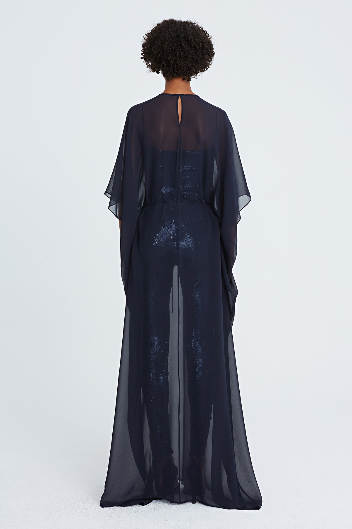 Aj Chiffon Caftan with Jumpsuit HALSTON