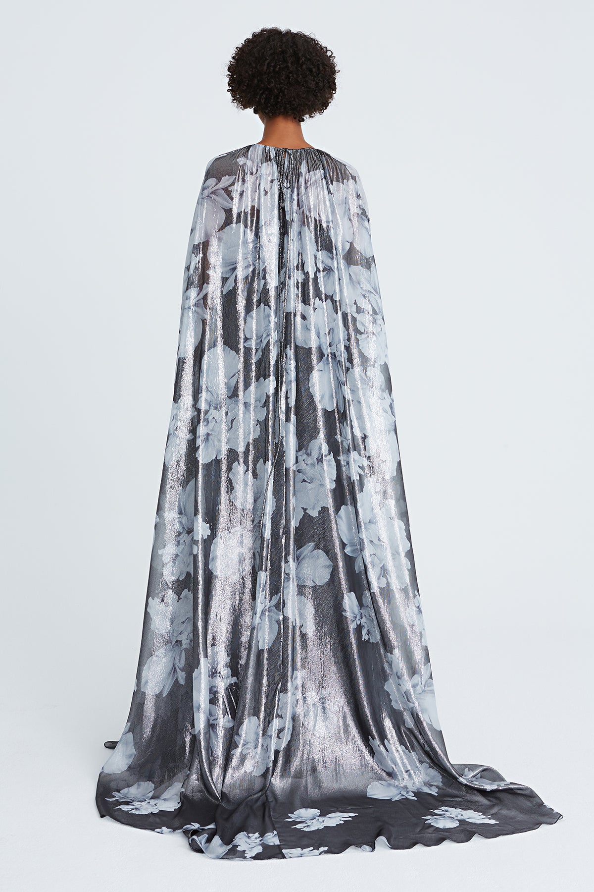 Nicoletta Chiffon Cape Gown – Halston