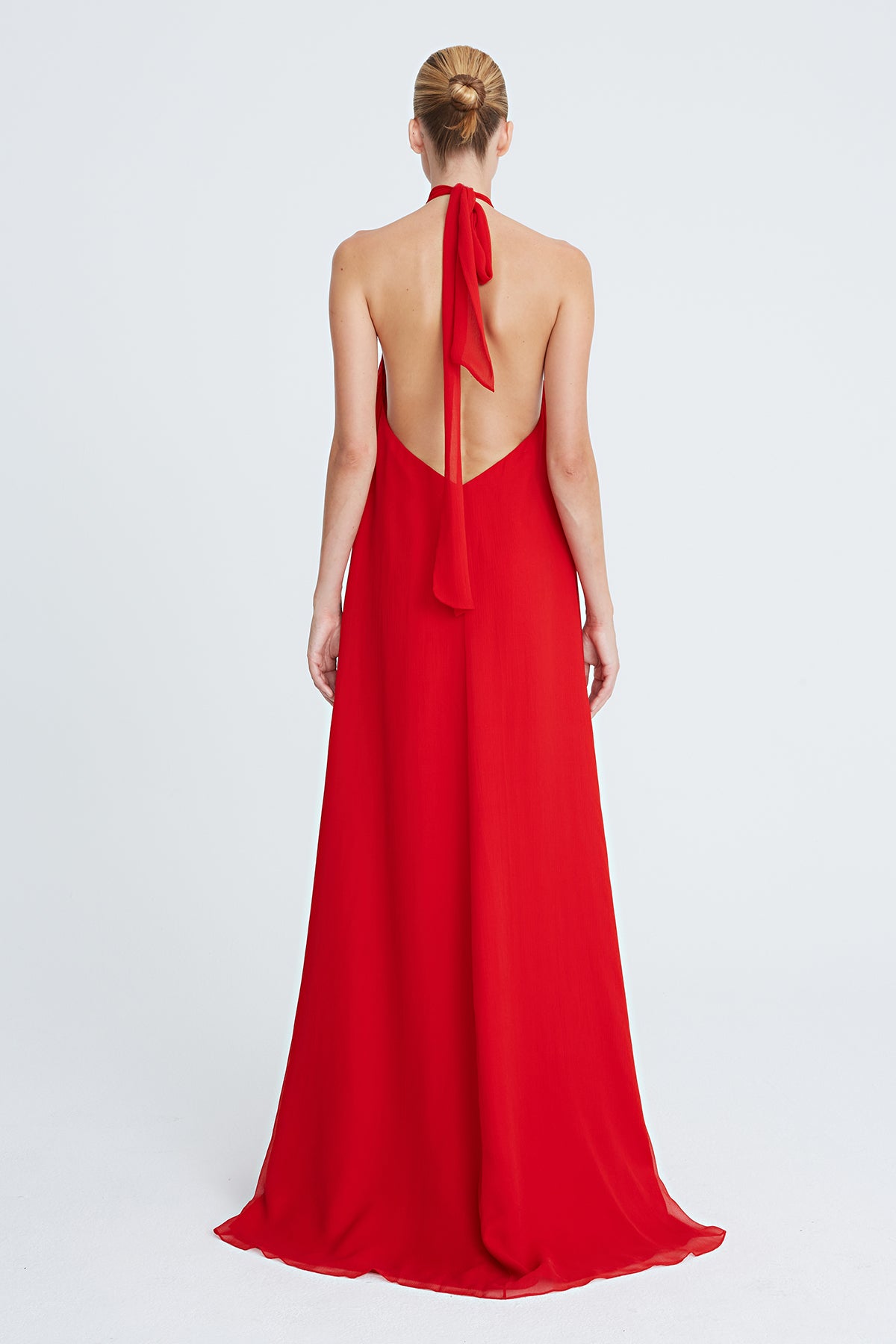 Lizza Chiffon Halter Gown Halston Lizza Chiffon Halter Gown Halston