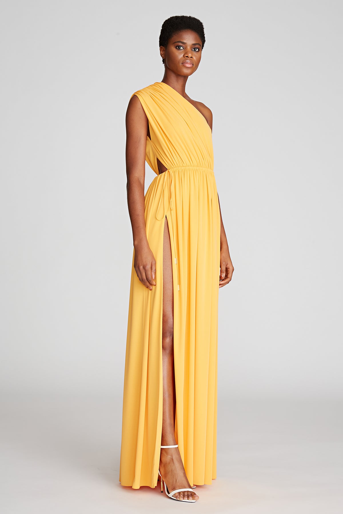 Halston cheap yellow dress