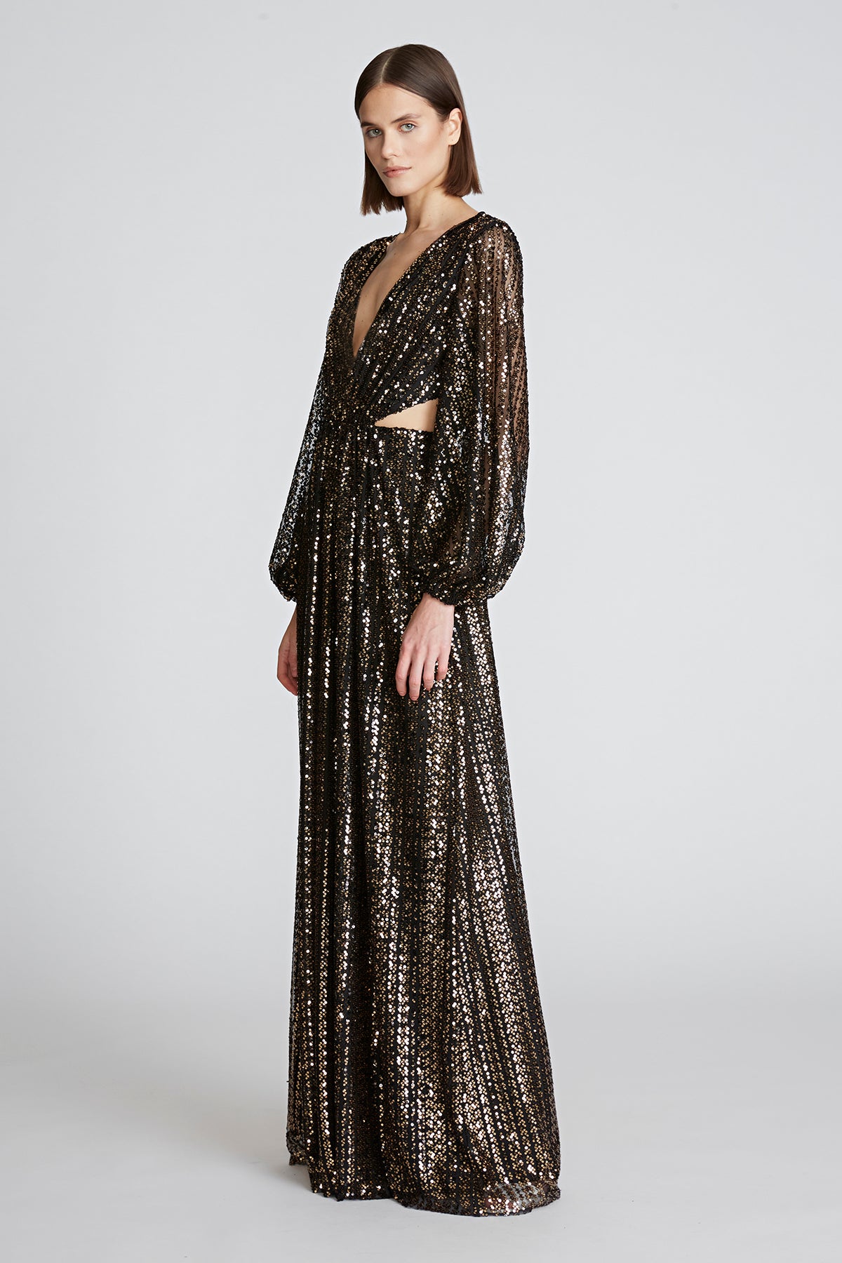 halston heritage black sequin dress Lucia Sequin Midi 6 / Black
