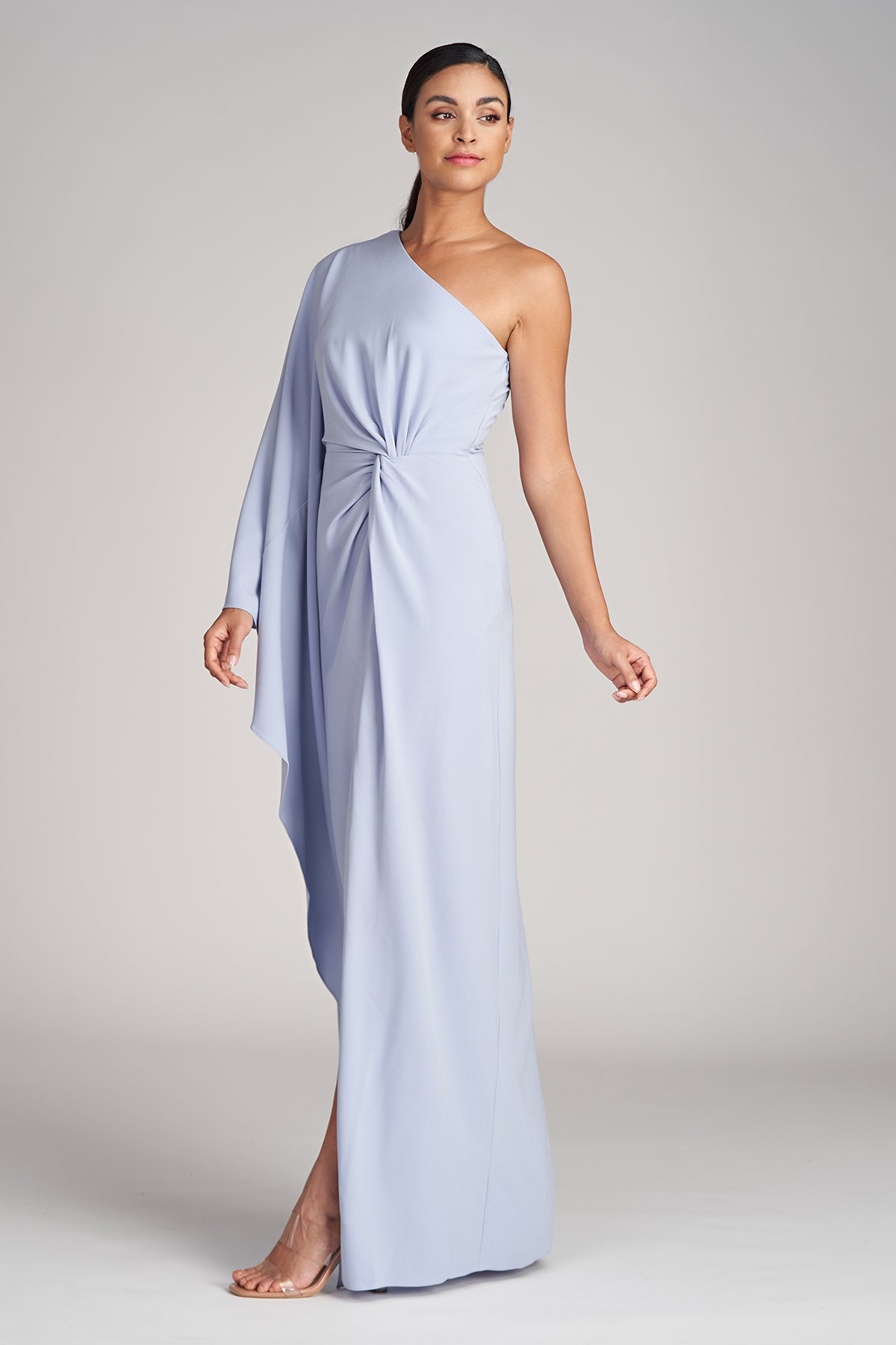 Ariella Black Stretch Crepe Gown