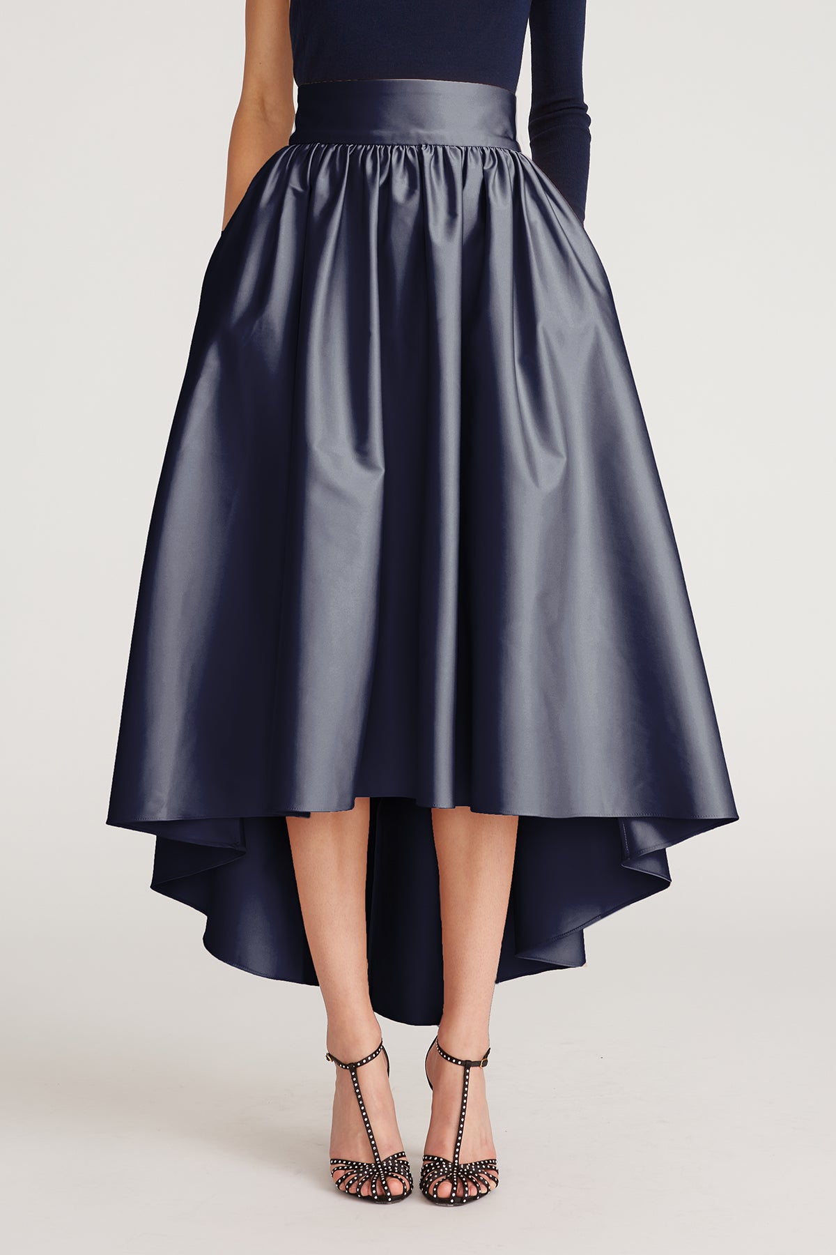 Formal Skirt Black Satin High Low Skirt Beverly High Low Skirt