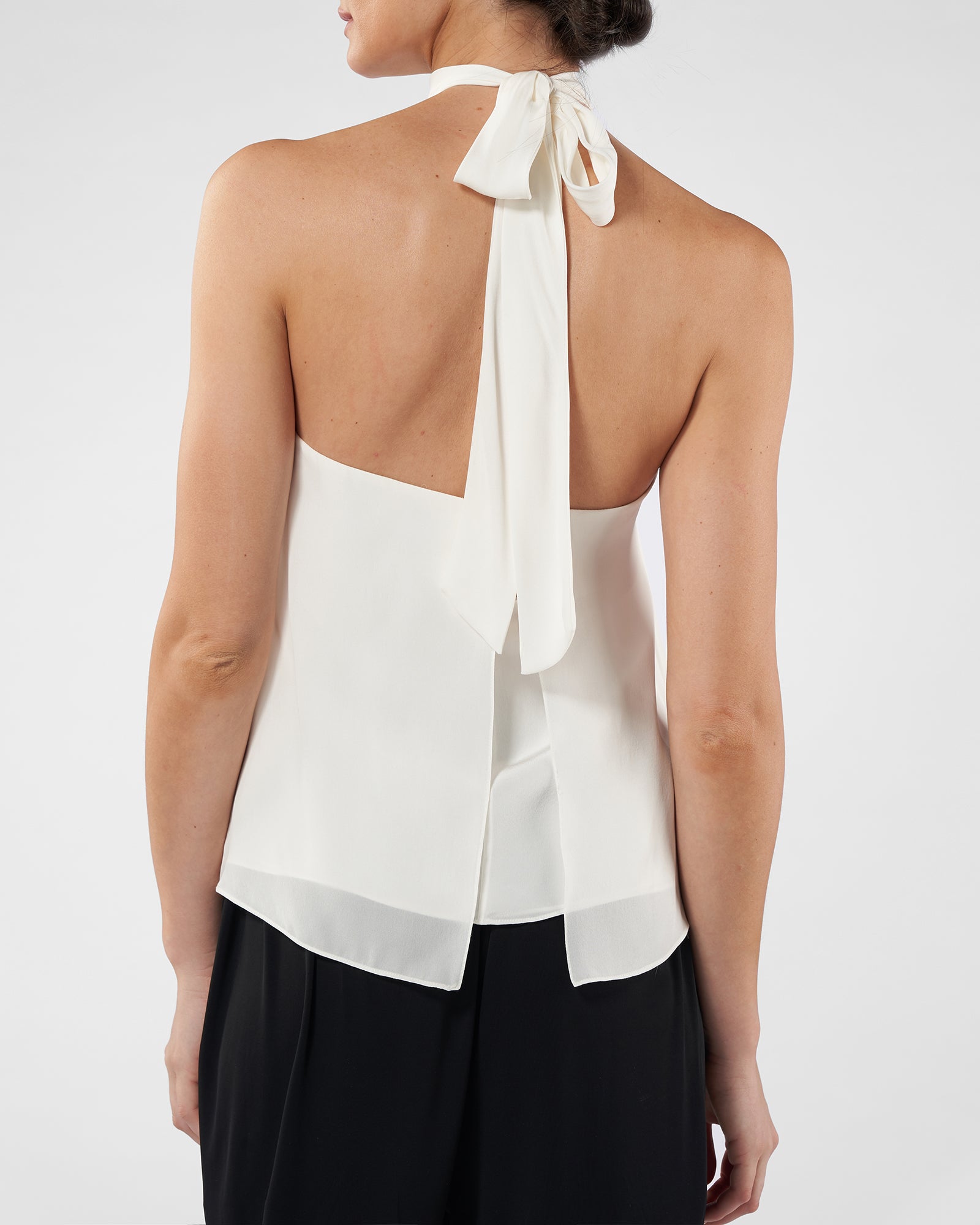 Halston - Sasha Silk Drape Top