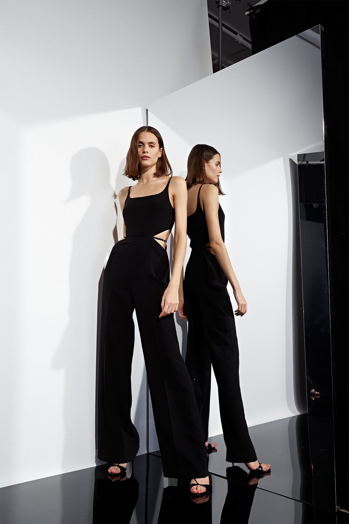 Liliana Crepe Cut Out Jumpsuit | HALSTON