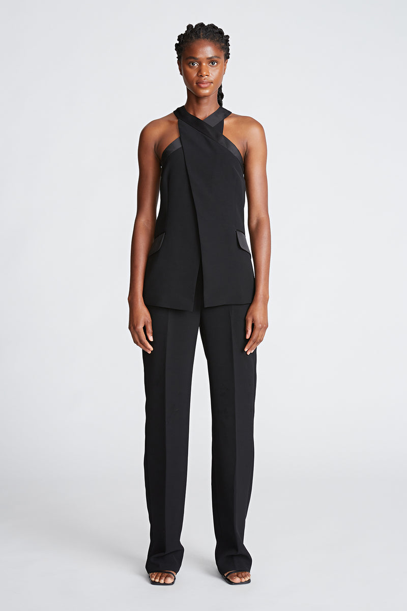 Drew Jumpsuit In Crepe/Satin – Halston