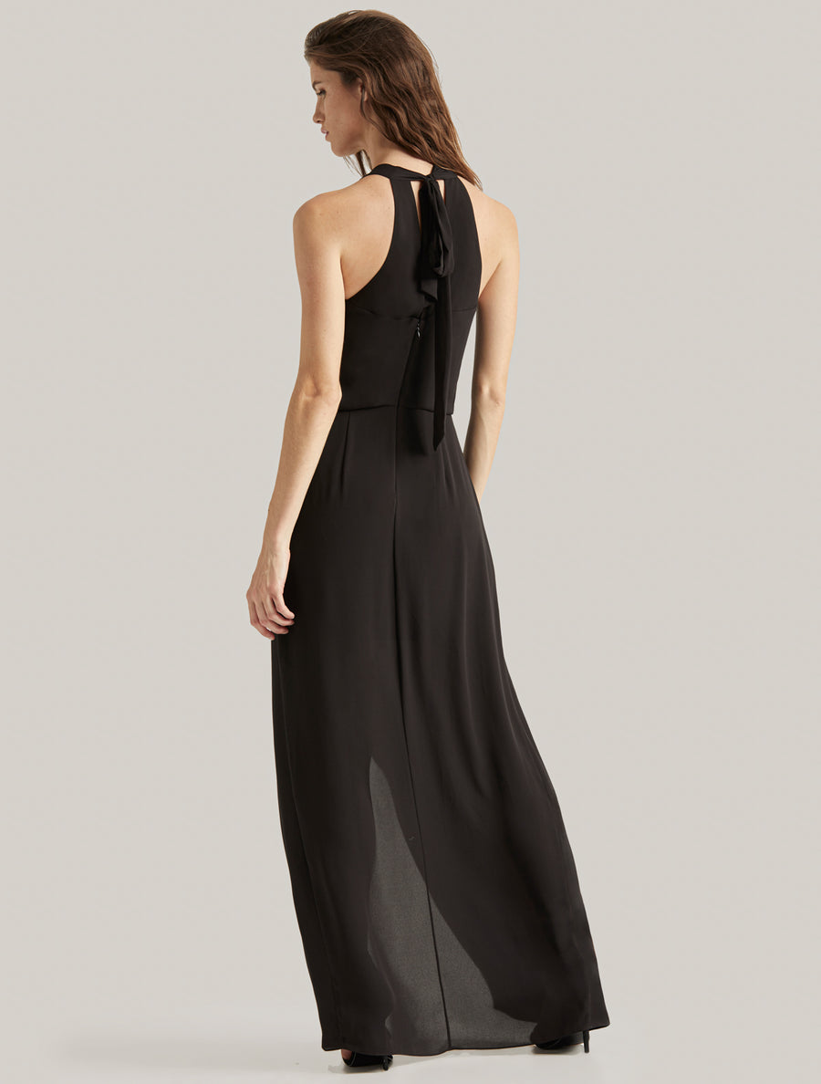 Asymmetric Draped Gown - Halston