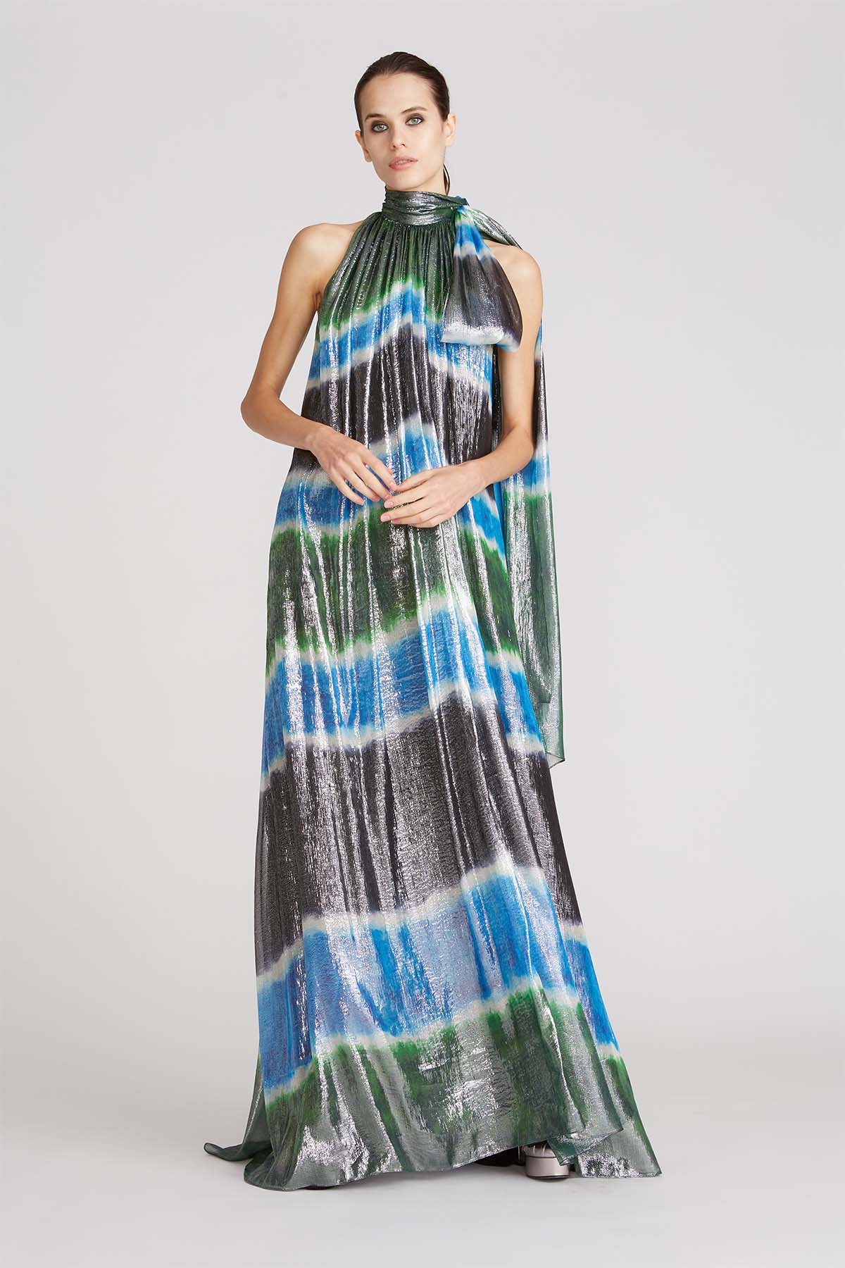 dresses halston Elizabeth Printed Lurex Gown