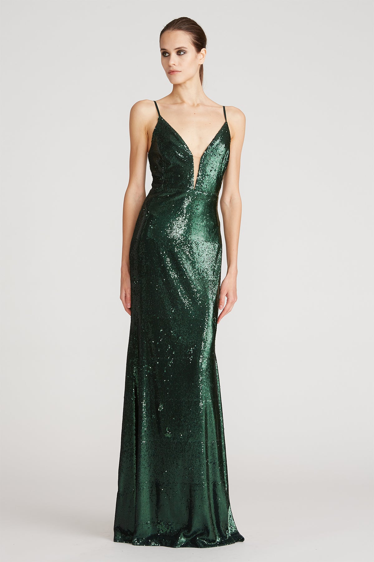Halston - Cal Sequins Gown in Emerald Halston - Cal Sequins Gown in Emerald