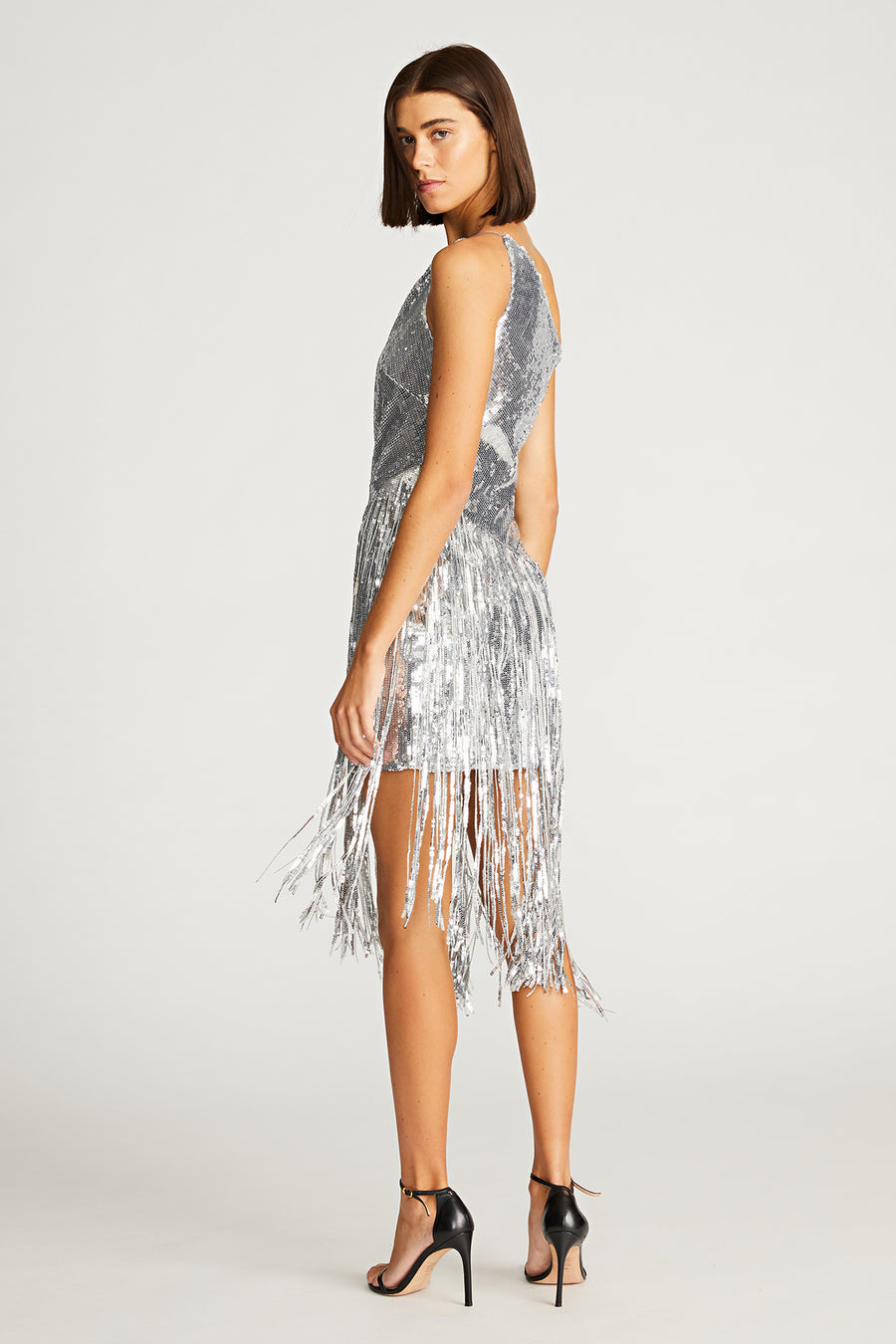 Tonya Dress In Sequin Fringe Halston Tonya Dress In Sequin Fringe Halston