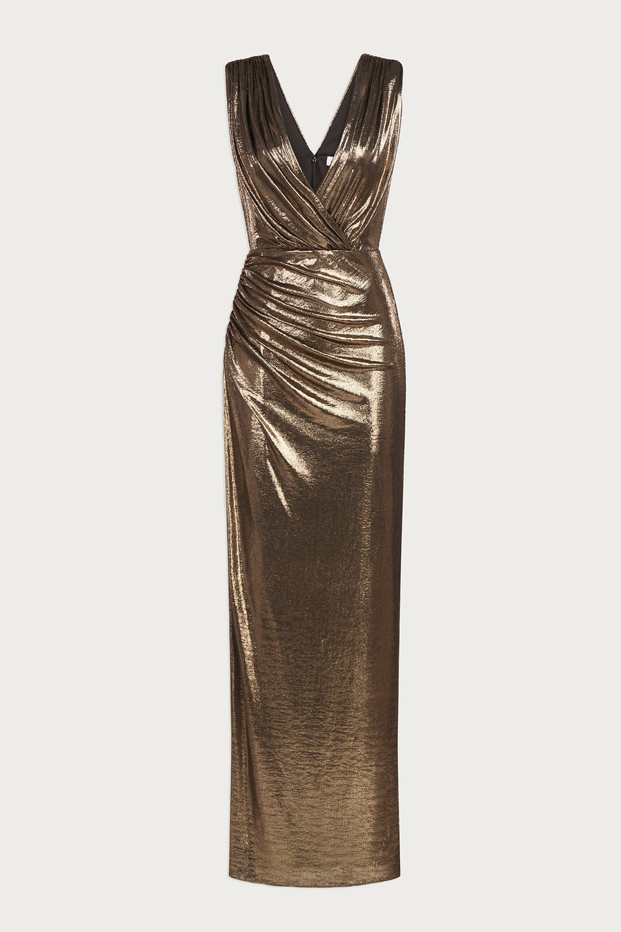 Misha Gown In Metallic Jersey Halston Misha Gown In Metallic Jersey Halston