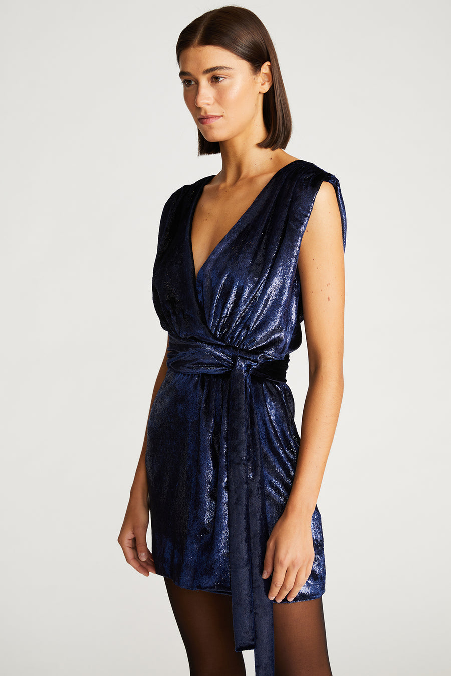 Lennox Dress In Velvet Halston Lennox Dress In Velvet Halston