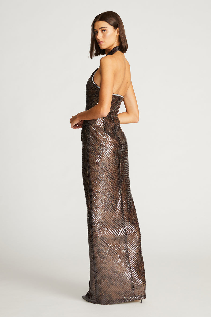Umbra Gown In Lace Sequin