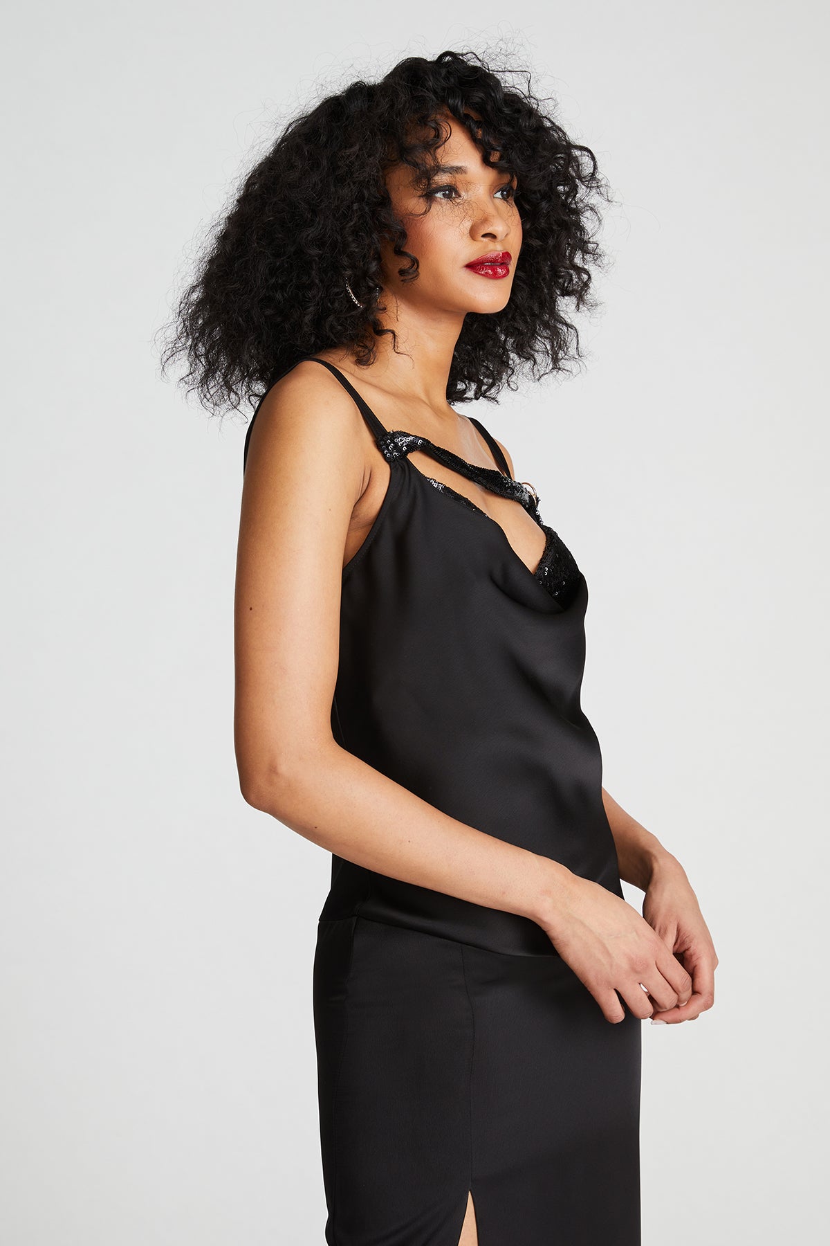 Nomi Gown In Satin & Sequin – Halston