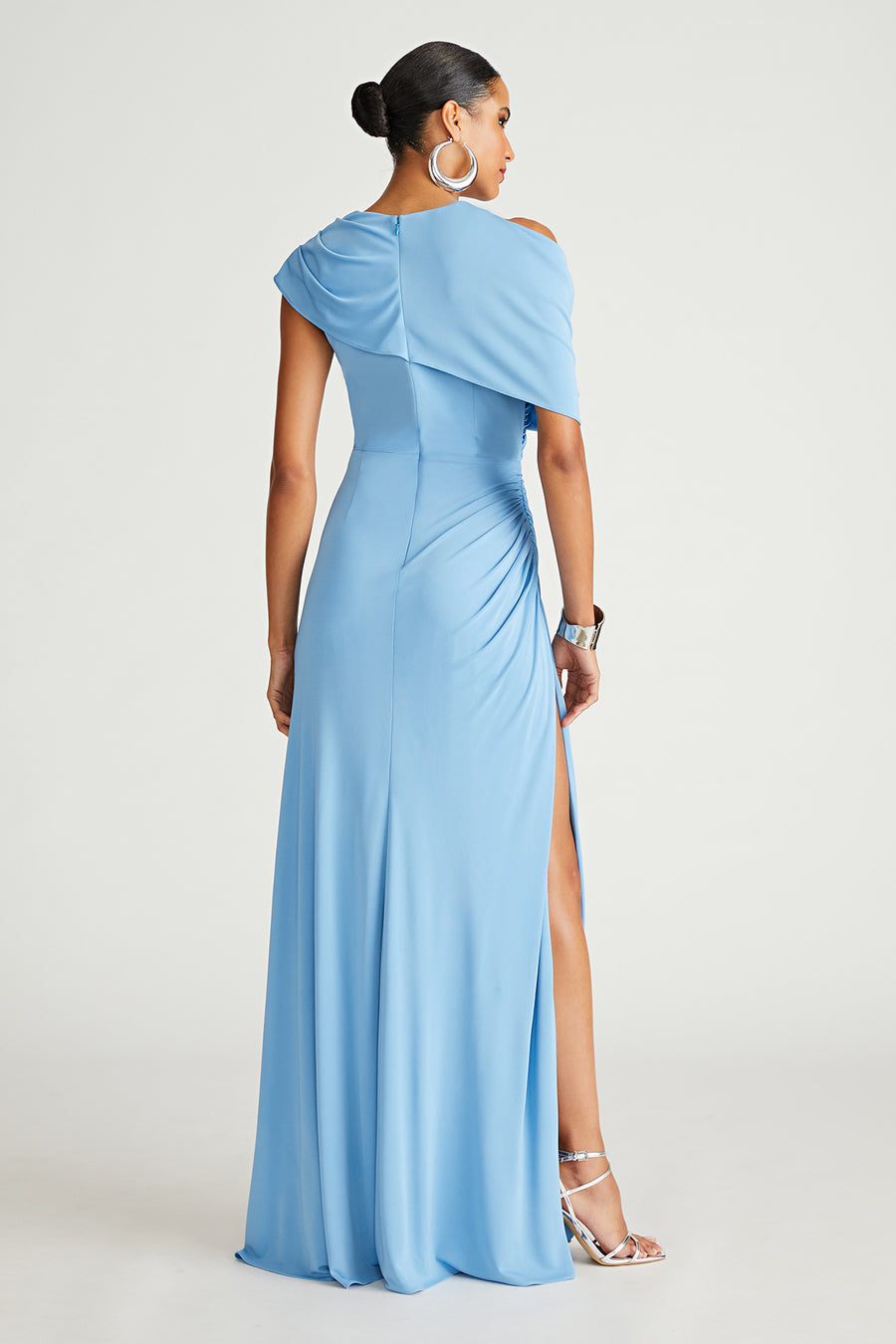 halston eden asymmetrical dress Asymmetric Draped Gown