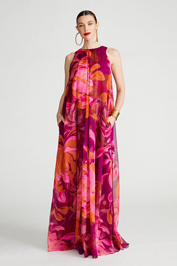 Moira Gown In Printed Chiffon