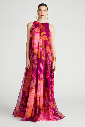 Moira Gown In Printed Chiffon