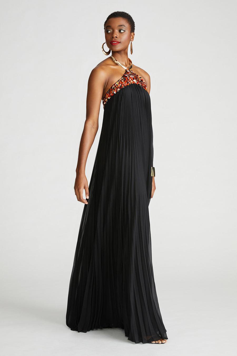 Pythia Gown In Pleated Chiffon