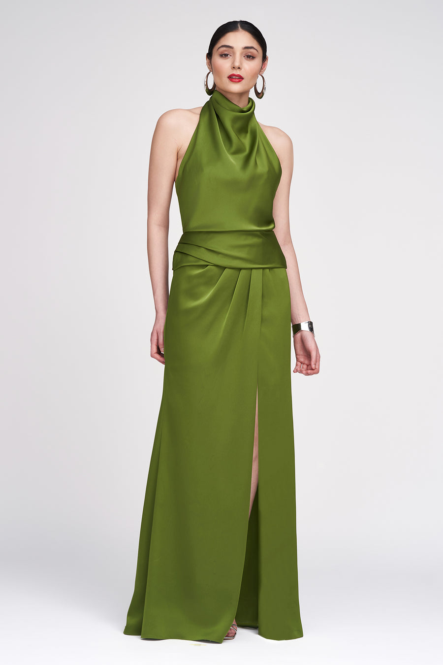 Maison Gown In Satin Halston Maison Gown In Satin Halston