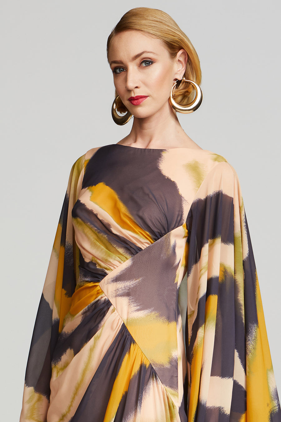 Leya Caftan In Print Chiffon