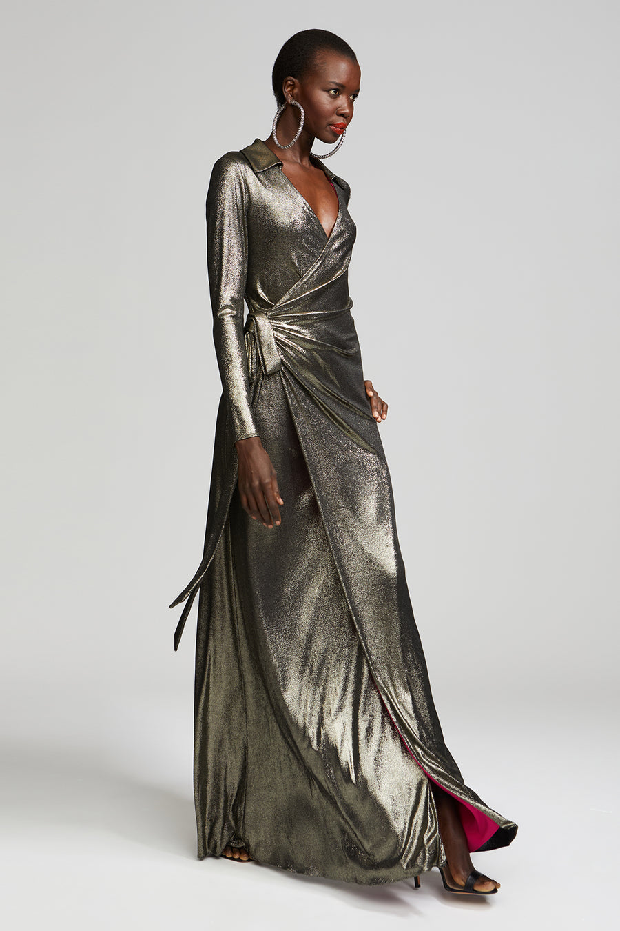 Jira Gown In Metallic Jersey