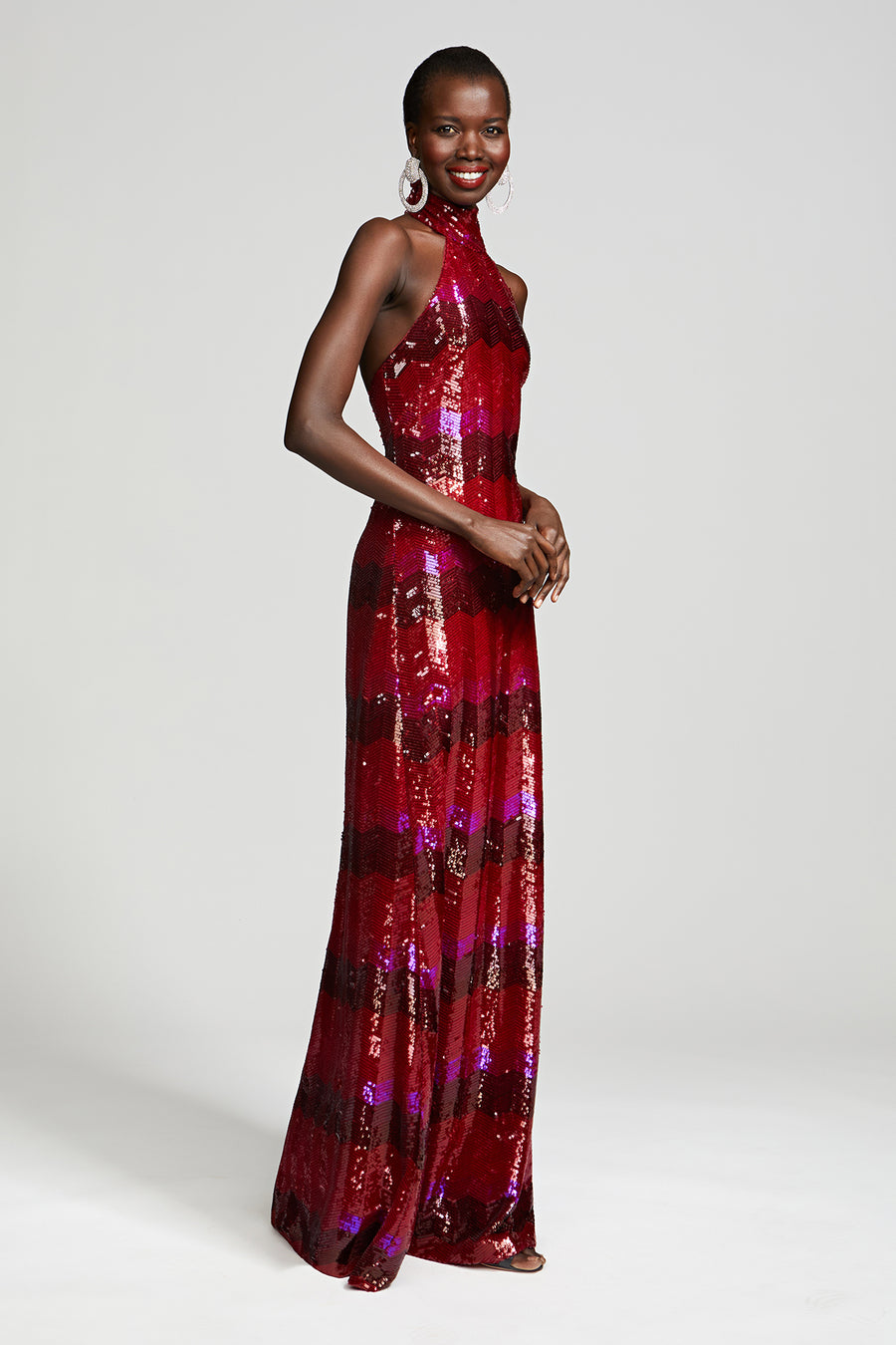 Eira Gown In Chevron Sequin