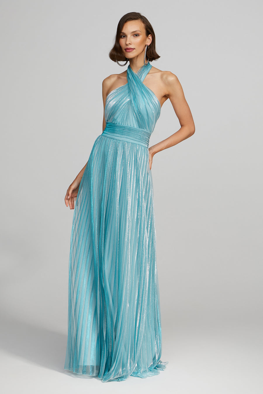 Leilani Gown In Pleated Lurex