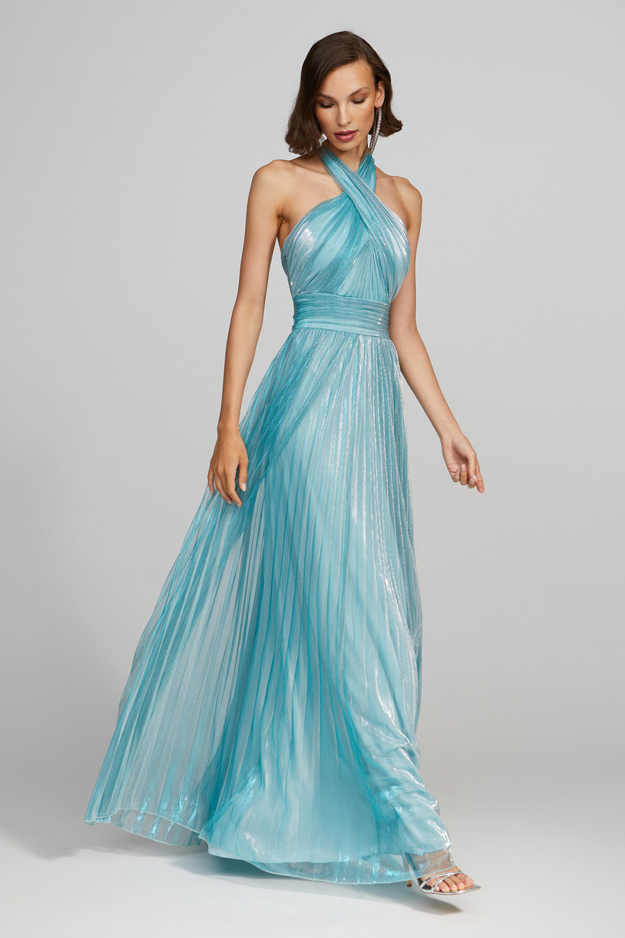 Leilani Gown In Pleated Lurex